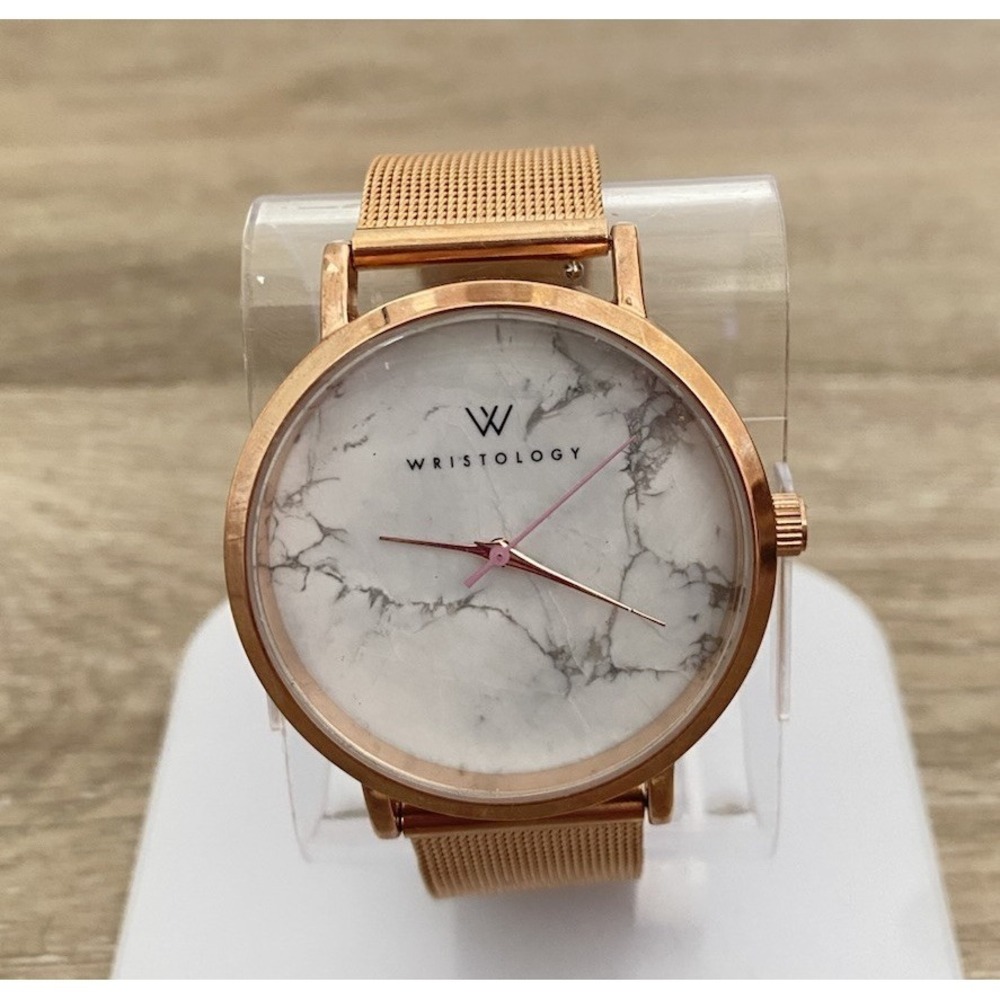 Wristology Olivia Quartz Watch Unisex Rose Gold White Mesh Analog